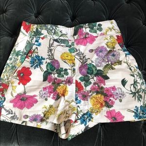 Light pink floral shorts